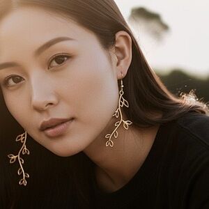 5 For $25💫Long Golden Branch Dangles Earrings